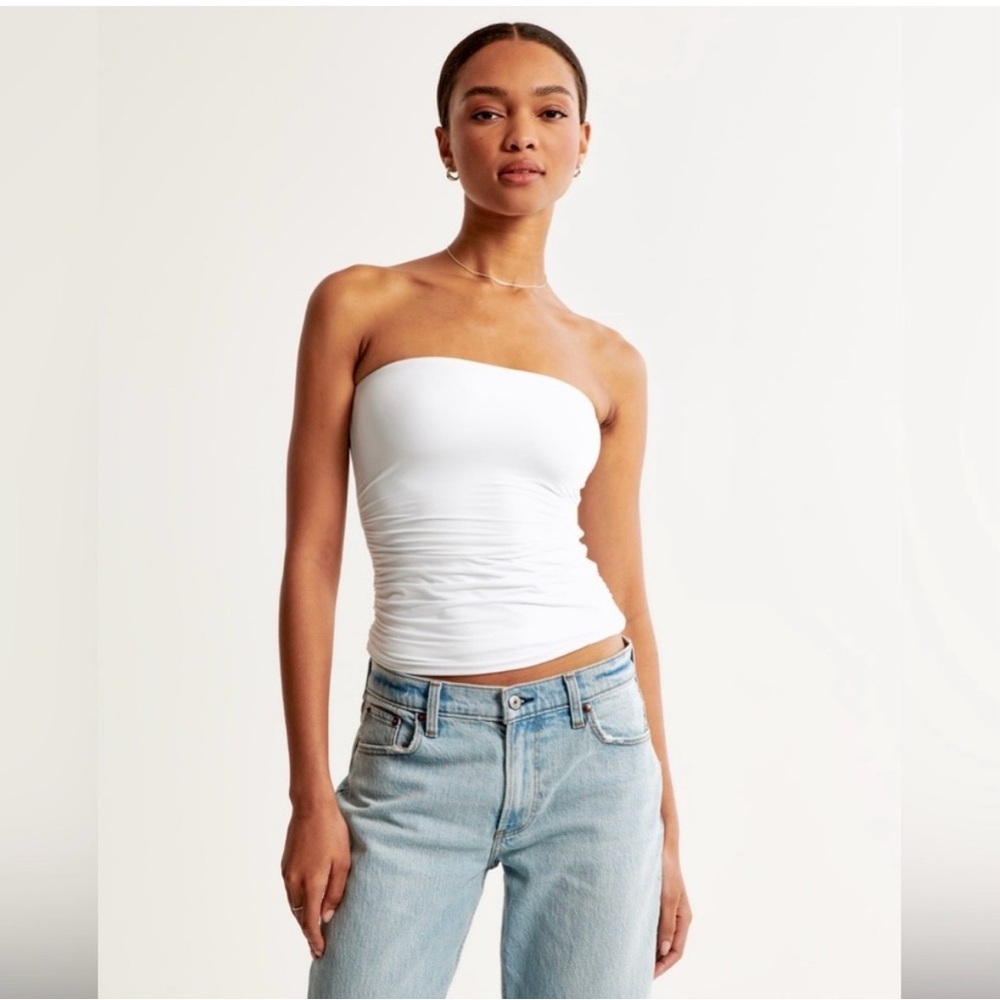 Abercrombie & Fitch White Strapless Top